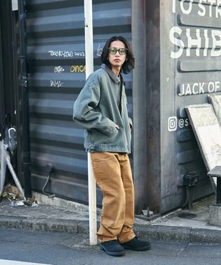 WEGO 【ユニセックス着用ITEM/MLサイズ展開】ワーカーズデニムZIPジャケット デニム淡加工色