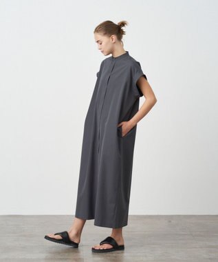 ATON AT COTTON CLOTH | バンドカラードレス CHARCOAL GRAY