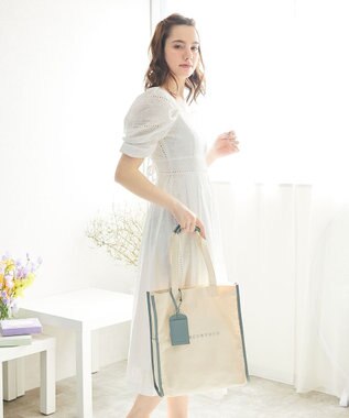 style code 【MERCURYDUO/マーキュリーデュオ】カードケース付　キャンバストートバッグ 推し活バッグ ブルーグレー