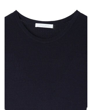Green Parks タイトシルエットリブニットワンピース Navy