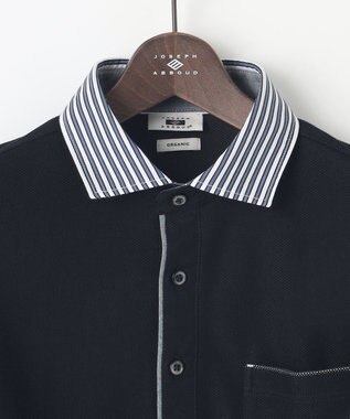 JOSEPH ABBOUD 【オーガニックコットン】ダディポロシャツ ネイビー系