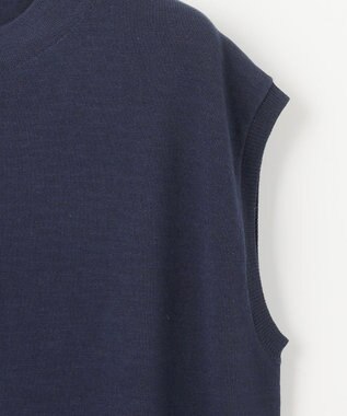 ANY SIS S 【洗える】フレンチスリーブシャツテール ニット ネイビー