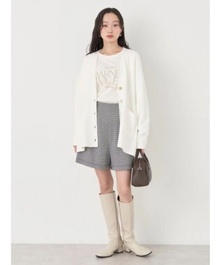 earth music&ecology やわらかタッチＶネックカーディガン Off White