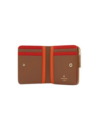 LANVIN en Bleu リュクサンブールカラー 二つ折りLファスナー財布 ブラウン