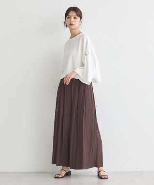 earth music&ecology アソートプリントワイドTee Ivory