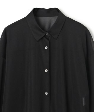 uncrave トリコットシフォン ロングシャツ ブラック