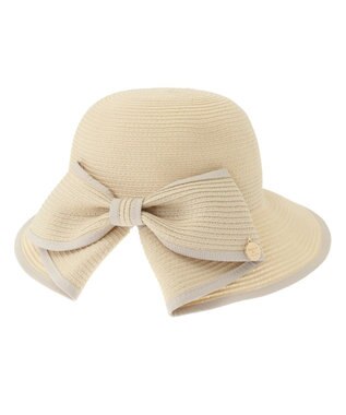 Maison de FLEUR リボンスリットパイピングハット Beige