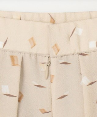 自由区 【洗える・XSサイズあり】ブラッシュドシャドープリント スカート シャンパンベージュ系