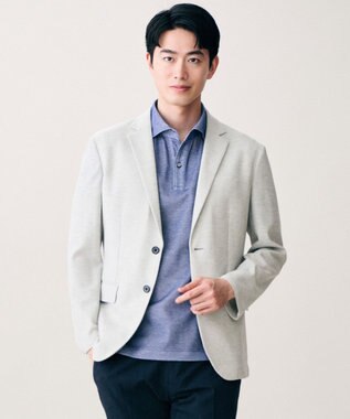 JOSEPH ABBOUD 【キングサイズ・JAPANファブリック/軽量/ジャージー素材】 サマージャージージャケット ライトグレー系