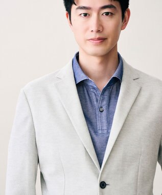 JOSEPH ABBOUD 【キングサイズ・JAPANファブリック/軽量/ジャージー素材】 サマージャージージャケット ライトグレー系