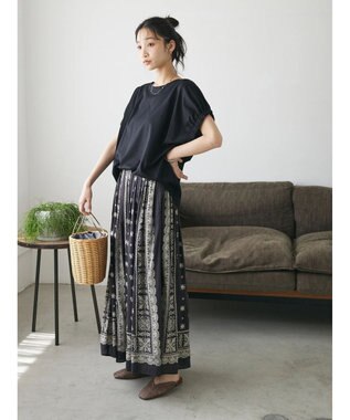 CRAFT STANDARD BOUTIQUE 【ＵＶカット】ギャザースリーブプルオーバー Black