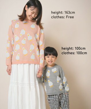 ami amie 【UNISEX】アヒルいっぱいプルオーバー145cm ピンク