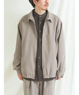 CRAFT STANDARD BOUTIQUE ポリエステルツイルスポーツジャケット Gray Beige