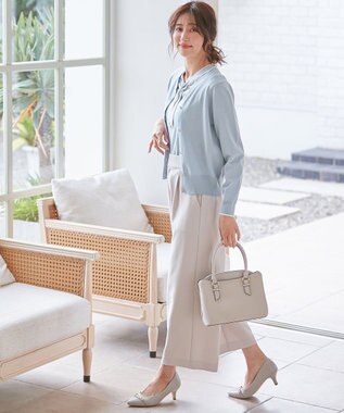 ANY SIS 【洗える】ベルトポイントワイド パンツ アイボリーベージュ