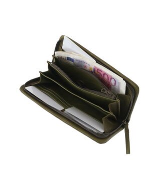 genten ゴートベーシック ラウンド長財布 カーキ