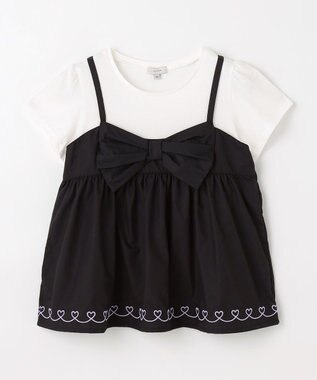 ANY KIDS キャミソール ドッキングTシャツ ブラック