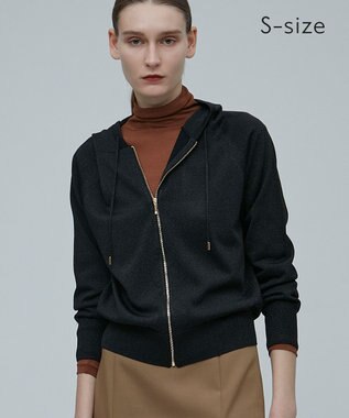 BEIGE， 【S-size】JUSSIEU / ラメ ニットパーカー Black