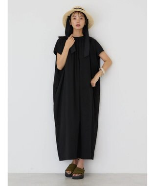 AMERICAN HOLIC 接触冷感丈違いフレンチスリーブワンピース Black