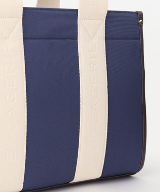 LA BAGAGERIE ロゴテープトートバッグ　Mサイズ ネイビー