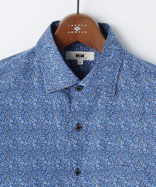 JOSEPH ABBOUD 【キングサイズ・清涼・リネンブレンド】コットンリネン ボイルフラワープリント 半袖シャツ ネイビー系5