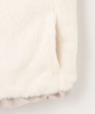 ANY KIDS ボア リバーシブル ベスト ベージュ×エクリュ