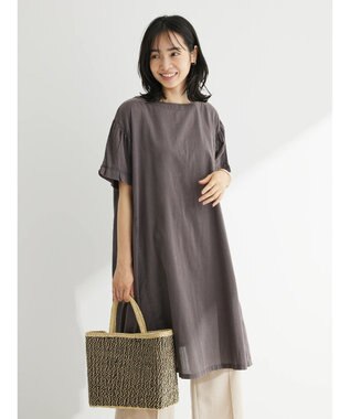 Green Parks Ｉ　ピグメント５分袖チュニック Charcoal Gray