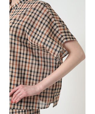 DAKS コットンボイル アシンメトリー ブラウス ハウスチェック