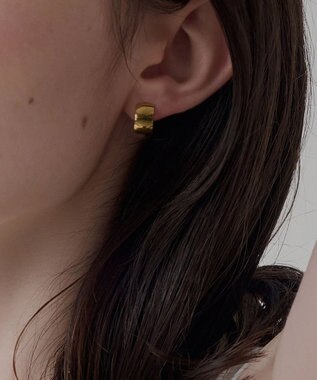 Phoebe 【金属アレルギー対応】ワンタッチワイドフープミニピアス(片耳)/サージカルステンレス ゴールド ゴールド