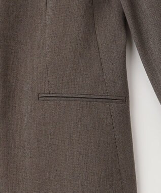 J.PRESS LADIES T/Rアルガンシルク ノーカラー ジャケット ブラウン系