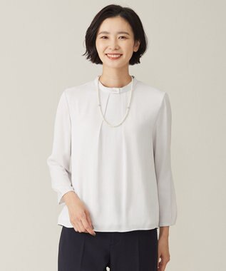 J.PRESS LADIES S ジョーゼット ボウタイ カットソー ライトグレー系