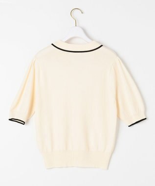 ANY SIS 【洗える】バイカラー ポロニット アイボリー