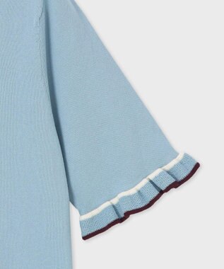 Paul Smith 【洗える】フレアスリーブ 半袖ニット ライトブルー