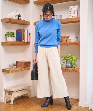 WEGO 【WEB限定/2025年秋冬新作/裾カットOK！自分サイズに調整可能/ウエストゴム/しわになりにくい/】カットプリーツパンツ ホワイトアイボリー