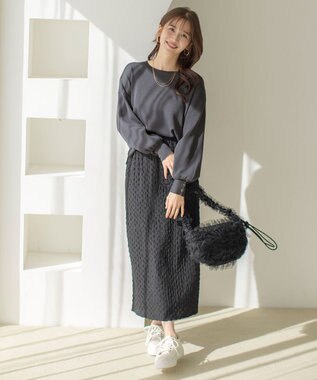 ANY SIS 【花粉対策】ドルマン ニット スレート