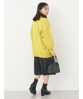 earth music&ecology やわらかタッチミドル丈カーディガン Lime Green