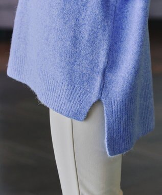 Tiaclasse 【洗える】配色ハンドステッチプルオーバー ブルー