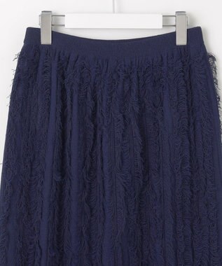 自由区 【カトリエムブーケ】Motif a franges フリンジディティールスカート ブルーグレー