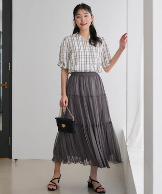 ANY SIS S 【洗える】ピケチェックT ブラウス アイボリー系3