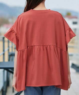 Tiaclasse 【洗える】ギャザー切り替えフレアプルオーバー コーラル