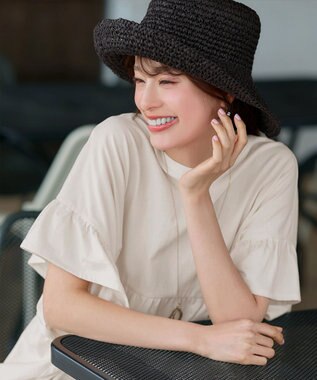 Tiaclasse 【洗える】ギャザー切り替えフレアプルオーバー アイボリー