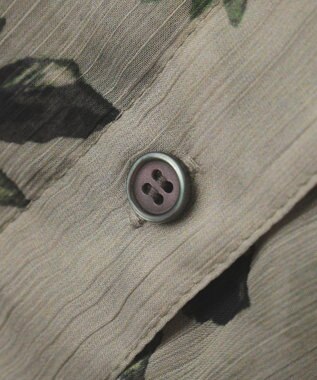 YECCA VECCA フラワー柄シアーロングシャツ Light Khaki