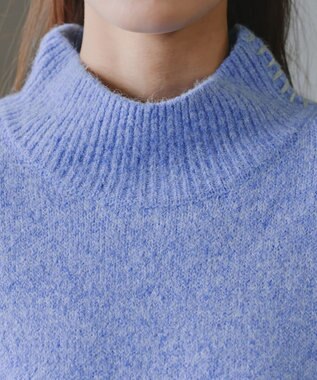 Tiaclasse 【洗える】配色ハンドステッチプルオーバー ブルー