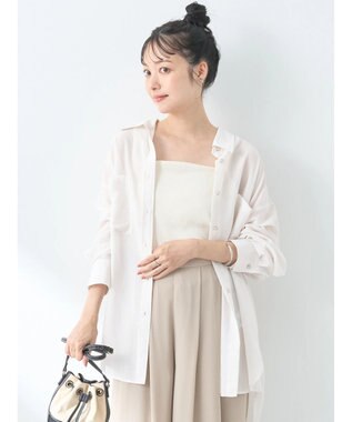 earth music&ecology ウ゛ィンテージボタンフロントポケットシャツ White