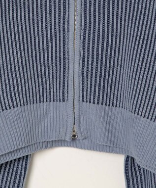 WEGO ダブルジップショートカーデ ブルー