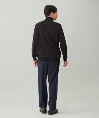 UNFILO MENS 【OCEANS 雑誌・web・YouTube 掲載】FLANNEL TOUCH 機能美パンツ ワイド ネイビーストライプ