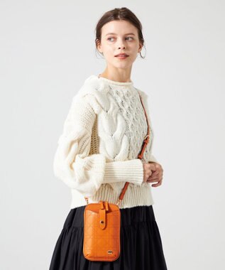 LA BAGAGERIE レザーステッチ　マルチポシェット オレンジ