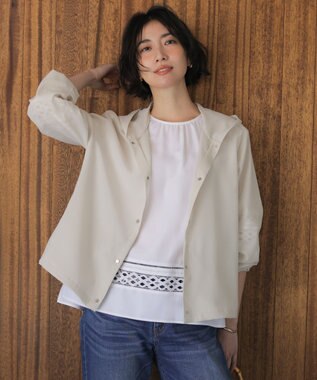 J.PRESS LADIES スパンソフトクロス刺繍 ブラウス オフ系