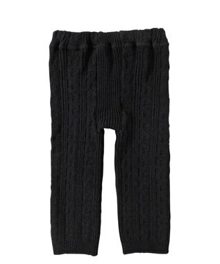 MIKI HOUSE HOT BISCUITS 【80-120cm】ケーブルニット編みレギンス 黒