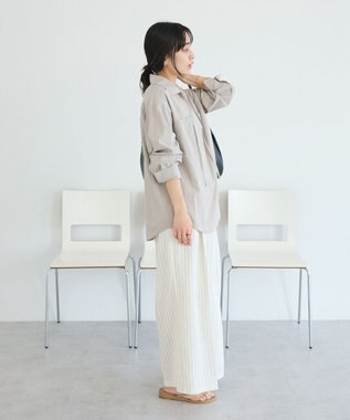CRAFT STANDARD BOUTIQUE Vネックスキッパーシャツ Gray Beige