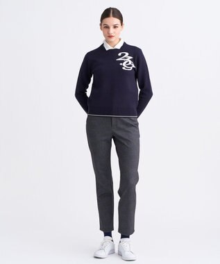 23区GOLF 【WOMEN】裏起毛ジャージーパンツ ストレッチ モノグラム 上品スタイル ライトグレー系5